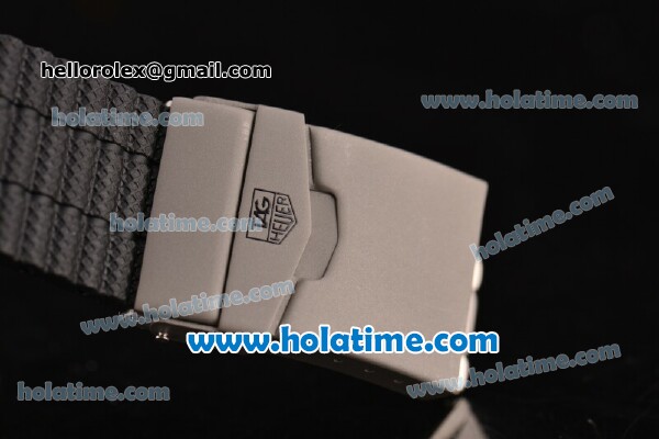 Tag Heuer Monaco Chrono Miyota Quartz Steel Case with Black/Grey Dial and Black Rubber Strap - Click Image to Close